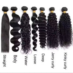 1B Natural Black 18-30 Inches Loose Bundled Extensions Straight Wavy Curly Single Double Drawn 100g