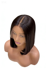 Nora Bob Wavy Swiss Lace Top Wefted Back Wigs Natural Hairline 12“