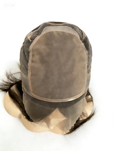 One Dark Shade Custom Full Lace Silk Top Base Medical Silicone Wigs Realistic Scalp and Natural Hairline 12-24"