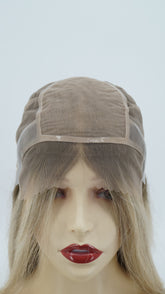 Three Shades Mix Custom Full Lace Silk Top Base Medical Silicone Wigs Realistic Scalp and Natural Hairline 12-24"