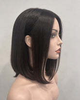 Nora Bob Wavy Swiss Lace Top Wefted Back Wigs