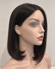 Nora Bob Wavy Swiss Lace Top Wefted Back Wigs
