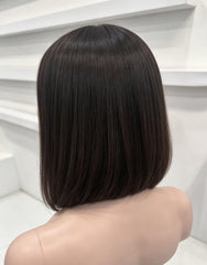Nora Bob Wavy Swiss Lace Top Wefted Back Wigs