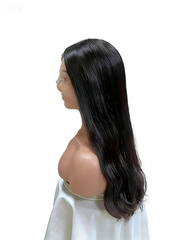 Nora Wavy Swiss Lace Top Wefted Back Wigs Natural Hairline 12-24“