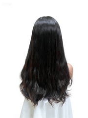 Nora Wavy Swiss Lace Top Wefted Back Wigs Natural Hairline 12-24“