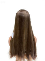 Cecilia - Base de seda de 8 x 8 pulgadas, trama posterior, cuero cabelludo realista y línea de cabello natural, 14-20 pulgadas 