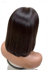 Nora Bob Wavy Swiss Lace Top Wefted Back Wigs Natural Hairline 12“