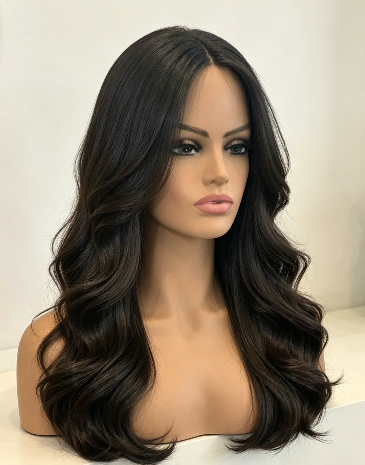 Nora Wavy Swiss Lace Top Wefted Back Wigs