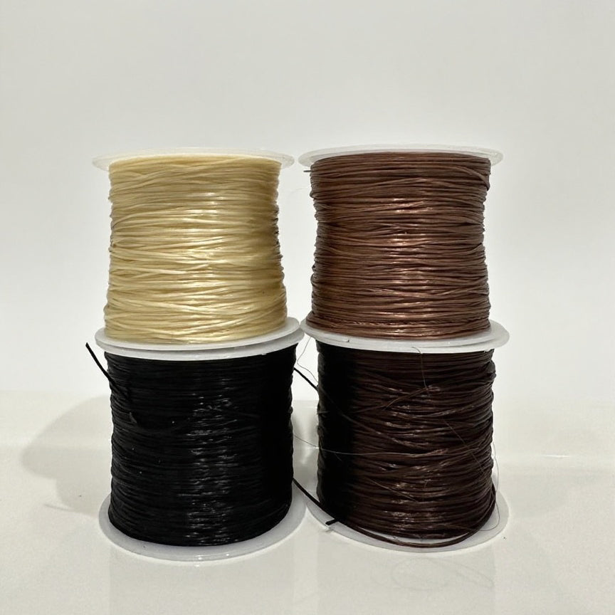 0.6mm Extra Strong Non-Fading High Quality Crystal Line Machine Tying Individual Hair Extensions Elastics Stretchy String Cord 60m Per Roll : Durable for Pros Stylists & DIY Hair Extensions
